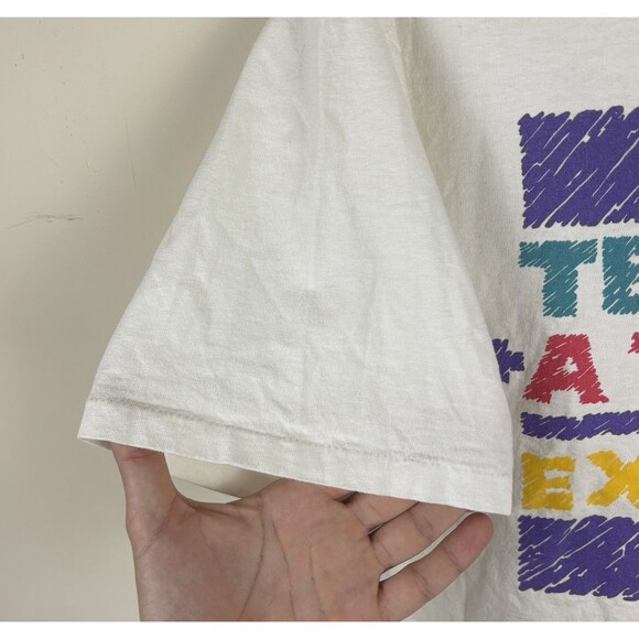 Vintage 90s Single Stitch Graphic T-Shirt / Size XL / White - Picture 3 of 7